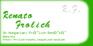renato frolich business card